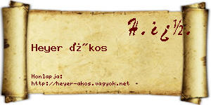 Heyer Ákos névjegykártya